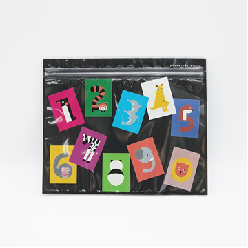 どうぶつ数字柄ジッパーバッグ